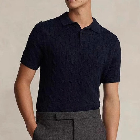 FLORENCE Cable Knit Polo Shirt