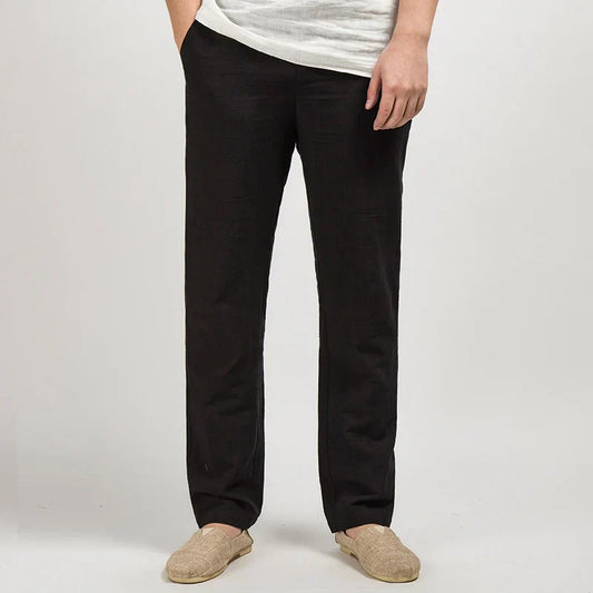 COMO Classic Straight-Leg Linen Trousers